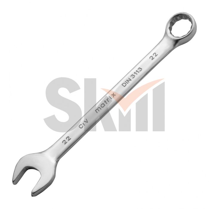 Ключ комбинированный, 22 мм, CrV, матовый хром Matrix