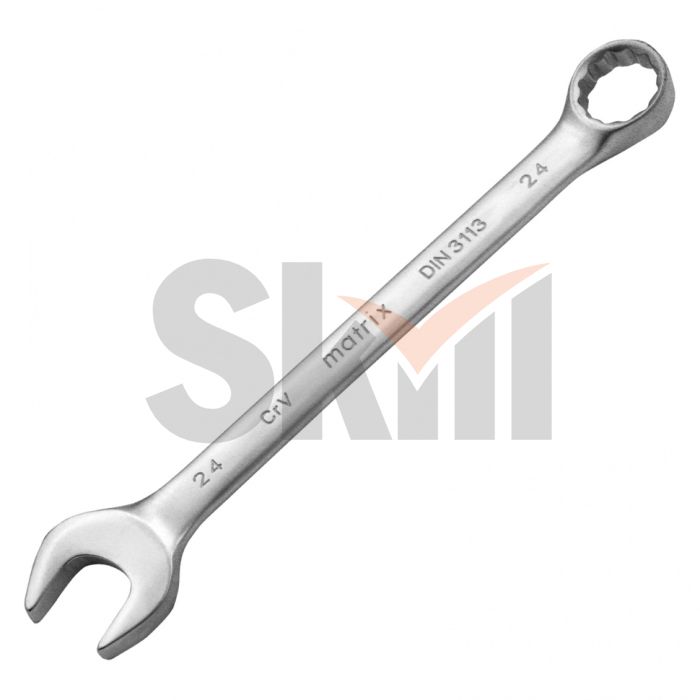 Ключ комбинированный, 24 мм, CrV, матовый хром Matrix