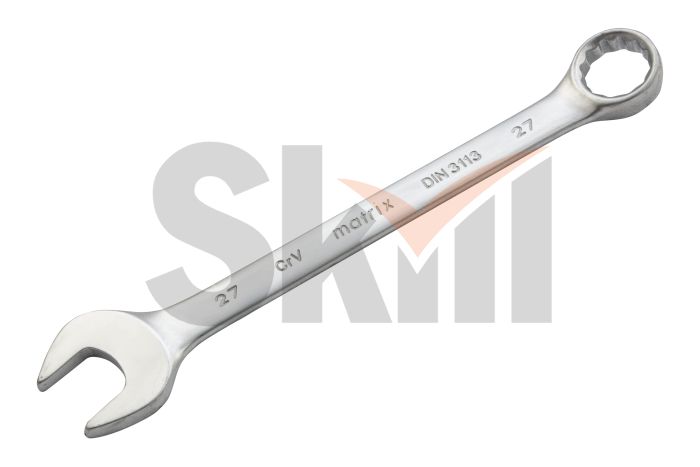 Ключ комбинированный, 27 мм, CrV, матовый хром Matrix