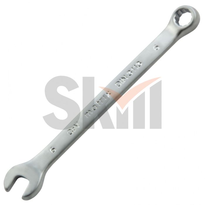 Ключ комбинированный, 6 мм, CrV, матовый хром Matrix