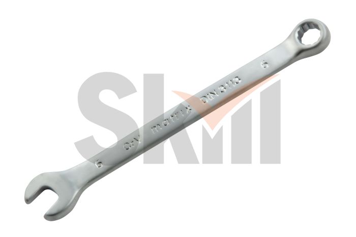 Ключ комбинированный, 6 мм, CrV, матовый хром Matrix