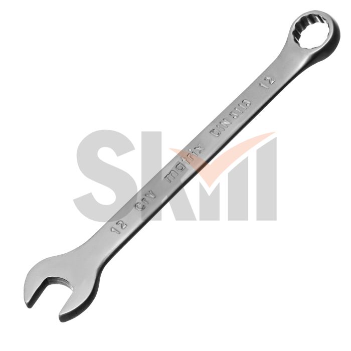 Ключ комбинированный, 12 мм, CrV, матовый хром Matrix