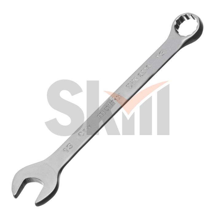 Ключ комбинированный, 15 мм, CrV, матовый хром Matrix