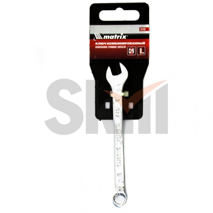 Ключ комбинированный, 8 мм, CrV, полированный хром Matrix