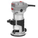 CT11023 CROWN Фрезер кромочный 710Вт, цанга 6/8мм, ход 20мм, поддержка оборотов, 3 базы, сумка