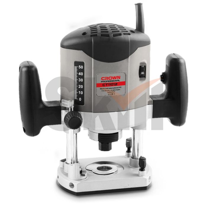 CT11012 CROWN Фрезер 1050Вт, цанга 8мм, ход 50мм, поддержка оборотов