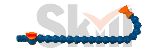 Трубка гибкая для подачи СОЖ 1/2" в сборе с запорным вентилем G1/2, плоское сопло