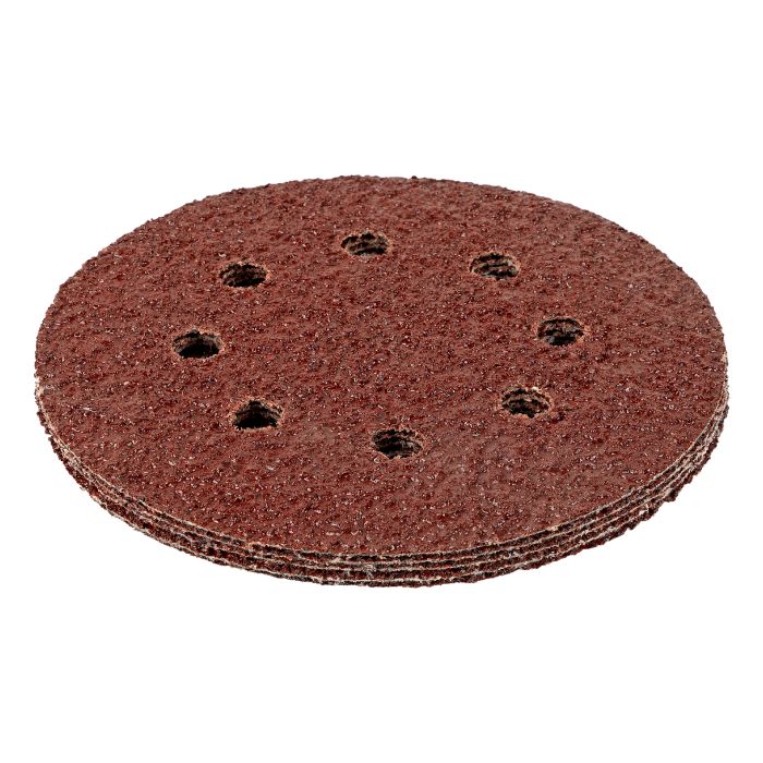 Круг абразивный на ворсовой подложке под "липучку", перфорированный, P 36, 125 мм, 5 шт.// Matrix