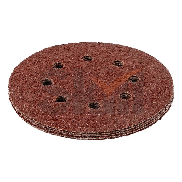 Круг абразивный на ворсовой подложке под "липучку", перфорированный, P 36, 125 мм, 5 шт.// Matrix