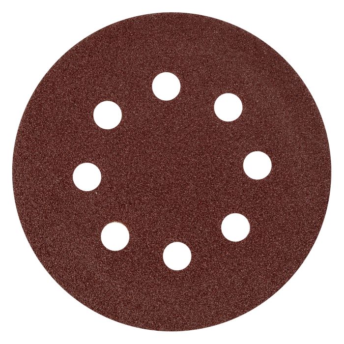 Круг абразивный на ворсовой подложке под "липучку", перфорированный, P 80, 125 мм, 5 шт.// Matrix