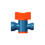 Вентиль запорный для подачи СОЖ 1/4" синий