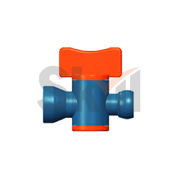 Вентиль запорный для подачи СОЖ 1/4" синий