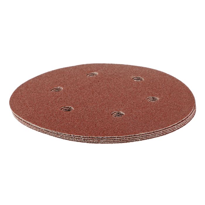 Круг абразивный на ворсовой подложке под "липучку", перфорированный, P 80, 150 мм, 5 шт.// Matrix