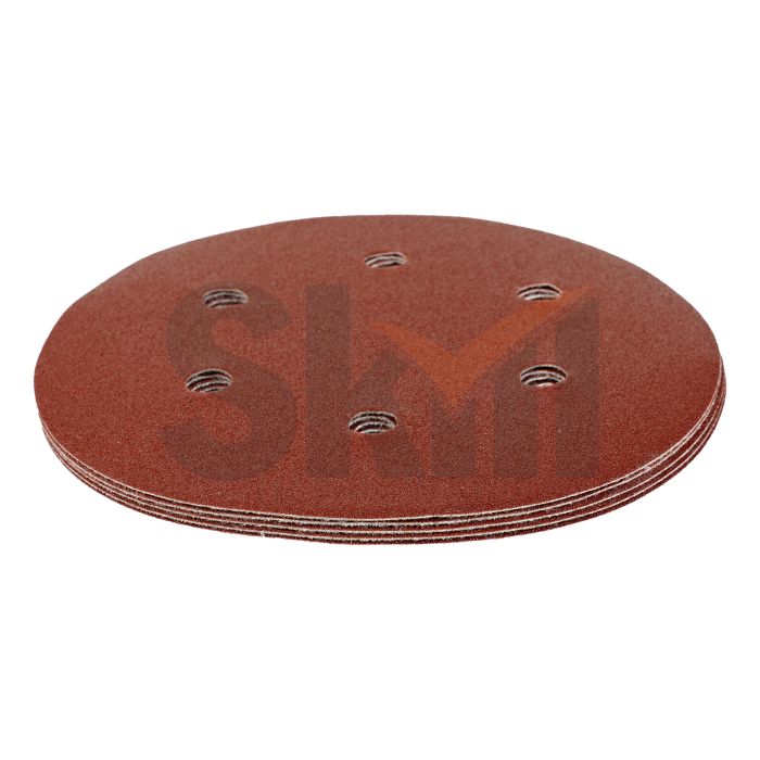 Круг абразивный на ворсовой подложке под "липучку", перфорированный, P 150, 150 мм, 5 шт.// Matrix
