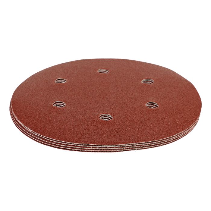 Круг абразивный на ворсовой подложке под "липучку", перфорированный, P 220, 150 мм, 5 шт.// Matrix