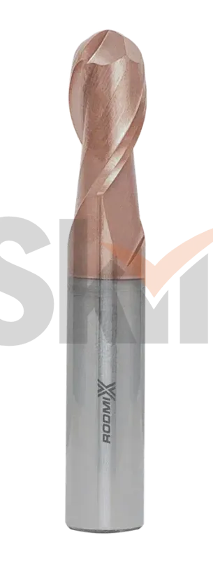 Концевая сферическая фреза 2 зуба, HRC 55, TiSiN 6х12х50 R3