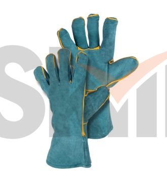 Краги спилковые зелёные (пр-во Foxweld)