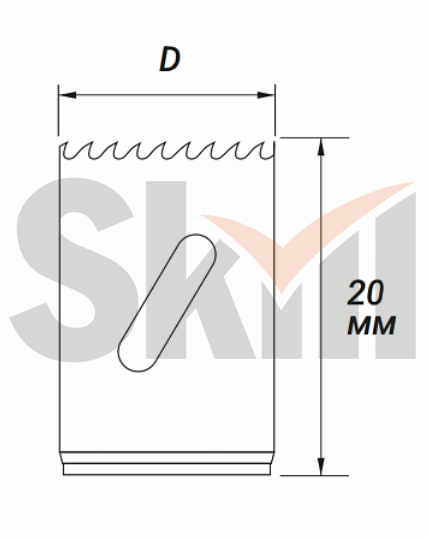 Коронка биметаллическая HSS M42, 6/10 TPI, переменный шаг 68х20 мм