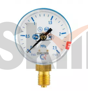 Манометр с поверкой 2,5 МПа, кислород