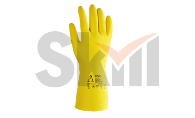 Химические перчатки из латекса Atom Universal с хлопковым напылением - XL