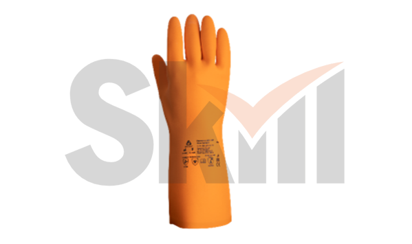 Химические перчатки из латекса Atom Comfort с хлопковым напылением - L