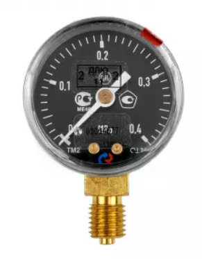 Манометр с поверкой 0,4 МПа, ацетилен