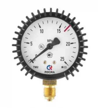 Манометр 25,0 МПа, ⌀63 мм, G1/4, углекислота