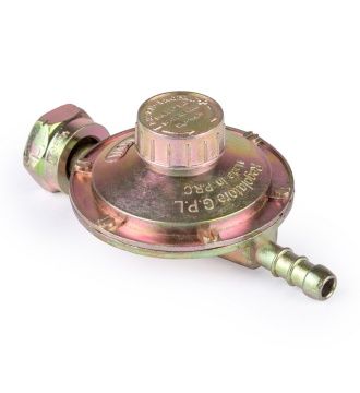 Редуктор пропановый с регулятором тип "ЛЯГУШКА" Foxweld (вход. гайка 21.8-14/1"LH, вых. 9мм)