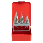 Набор из 3 шт ступенчатых сверл со спиральной канавкой 4-30, 5-35, 6-38