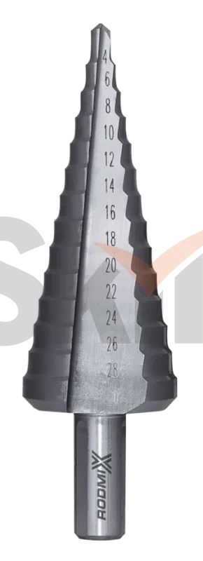 Ступенчатое сверло с прямой канавкой HSS M2, 14ступеней, 4-30 мм