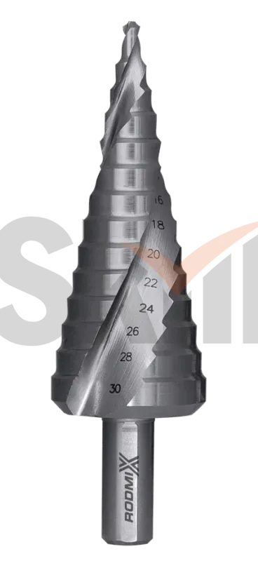 Ступенчатое сверло со спиральной канавкой HSS M2, 12 ступеней, 6-38 мм