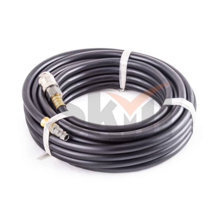 Резиновый маслостойкий воздушный шланг с фитингами Rapid, 20 бар, 15х9 мм, 5 м. AERO