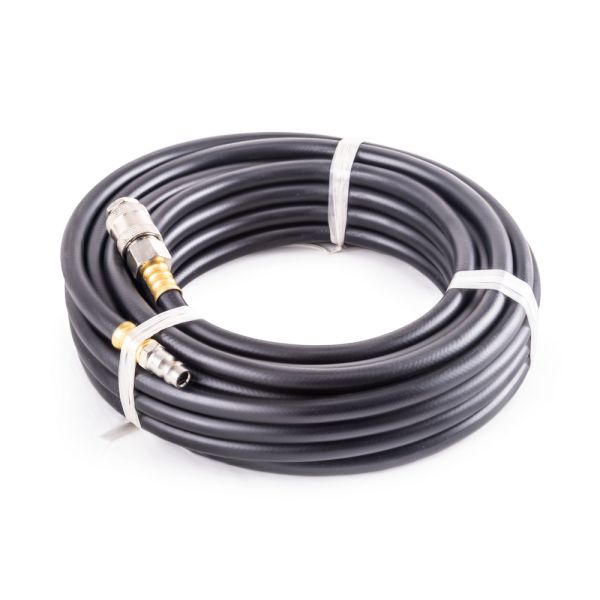 Резиновый маслостойкий воздушный шланг с фитингами Rapid, 20 бар, 12х6 мм, 10 м. AERO Резиновый маслостойкий воздушный шланг с фитингами Rapid, 20 бар, 12х6 мм, 10 м. AERO