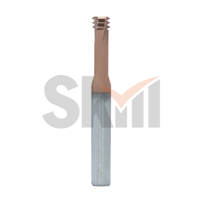 Резьбовая твердосплавная фреза с укороченной режущей частью,  HRC 55, TiSiN М8х1,25