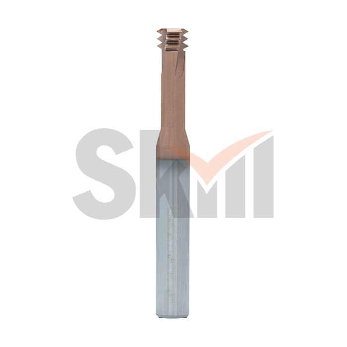 Резьбовая твердосплавная фреза с укороченной режущей частью,  HRC 55, TiSiN М8х1,25