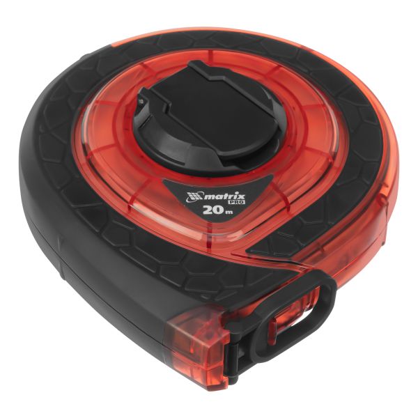 Рулетка геодезическая 20 м х 15 мм, закр. корп., фибергласс. лента, двуст. шкала, PRO// Matrix