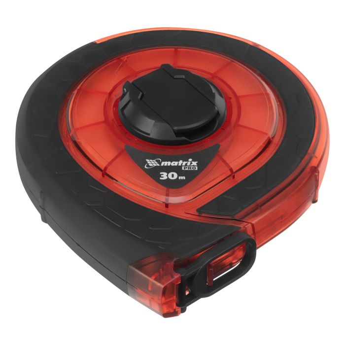 Рулетка геодезическая 30 м х 15 мм, закр. корп., фибергласс. лента, двухст. шкала, PRO// Matrix