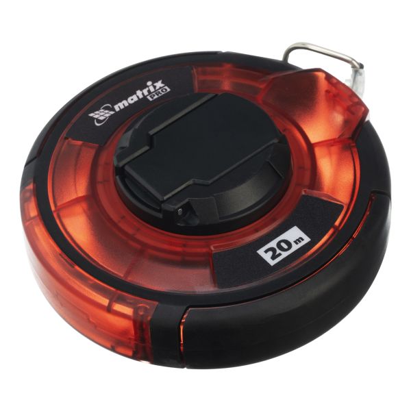 Рулетка геодезическая 20 м х 12,5 мм, закр. корп., стальная лента, односторон. шкала, PRO// Matrix