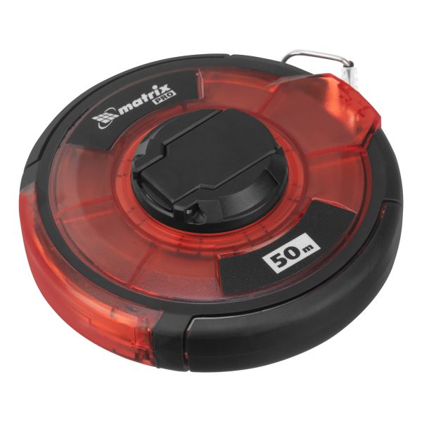 Рулетка геодезическая 50 м х 12,5 мм, закр. корп., стальная лента, односторон. шкала, PRO// Matrix