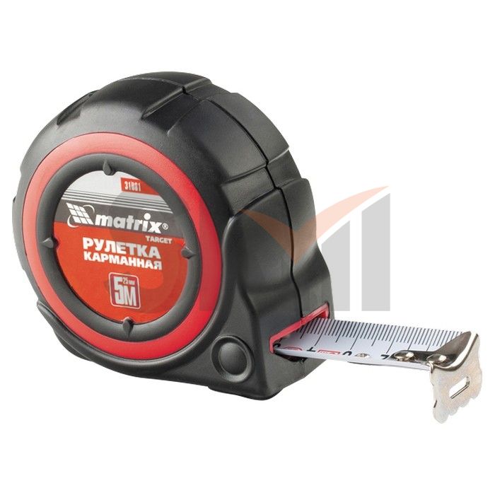 Рулетка Target, 7,5 м * 25, автоматическая фиксация, обрезиненный корпус// Matrix