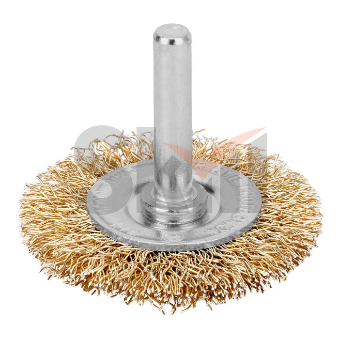 Щетка для дрели, 50 мм, плоская со шпилькой, латунированная витая проволока Matrix