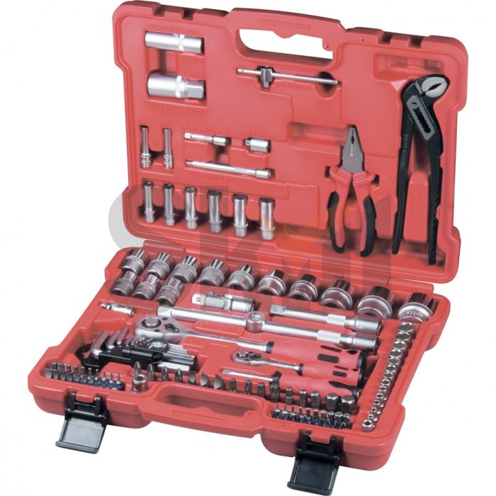 Набор слесарно-монтажный с квадратами 1/4, 1/2 и 5/16", 117 предметов Matrix ProFI