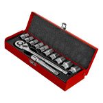 Набор торцевых головок, 1/2", головки 10 - 24 мм, с трещот. ключом, 12 предметов Matrix