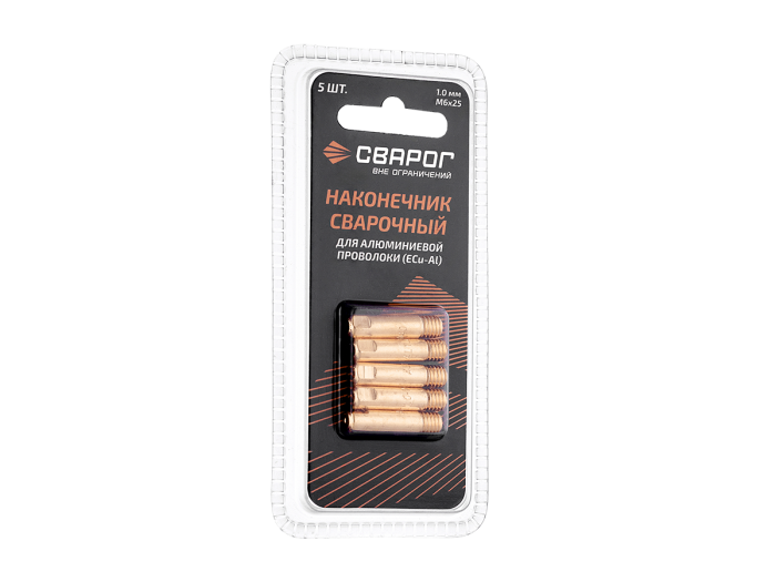 Наконечник сварочный прямой Al М6 d1,0мм (MS) ICU0003-60-SVA блистерная упаковка 5 шт