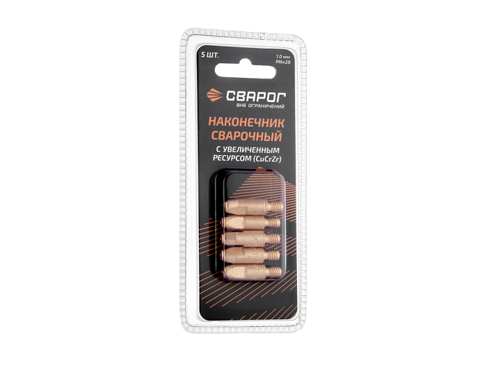 Наконечник сварочный Cu CrZr М6 d1,0мм (MS) ICU0004-80-SVA блистерная упаковка 5 шт