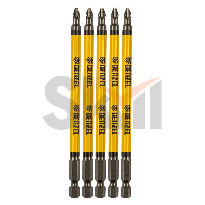 Бита PH2х127, сталь S2, цилиндр., 5шт. Е 6,3 Denzel