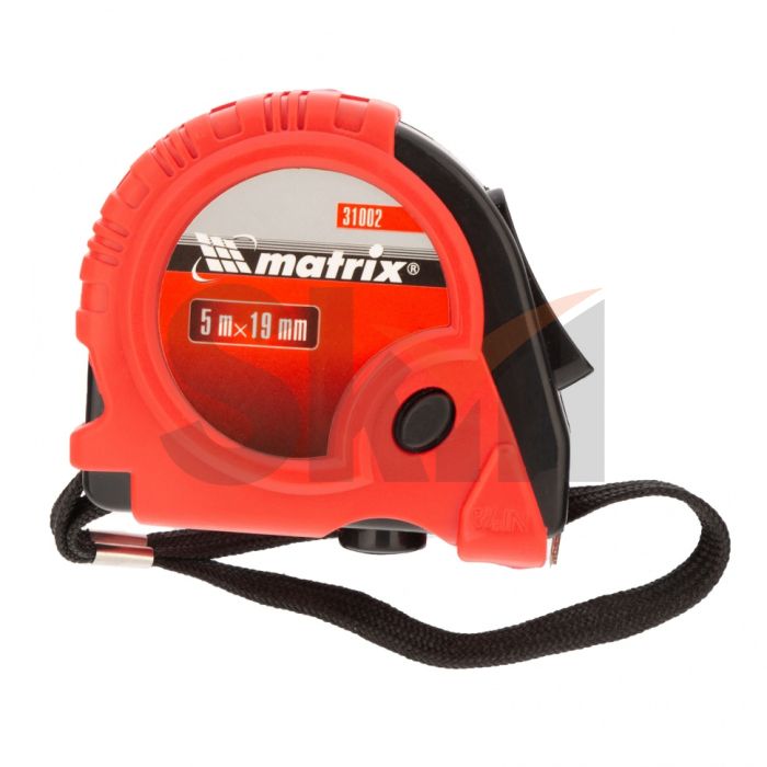 Рулетка Rubber, 5 м х 19 мм, обрезиненный корпус// Matrix