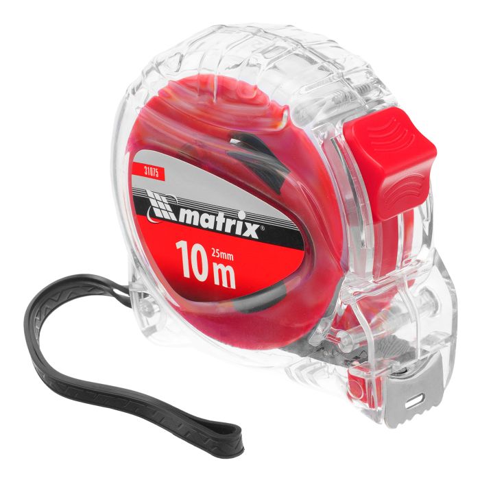 Рулетка Crystal, 10 м х 25 мм, корпус из поликарбоната// Matrix