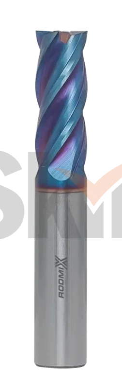 Концевая фреза с плоским торцом 2 зуба, HRC 65, Nano Blue 20х45х100