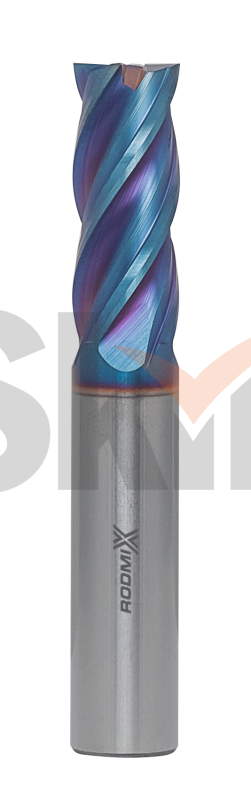 Концевая фреза с плоским торцом 4 зуба, HRC 65, Nano Blue 16х45х100